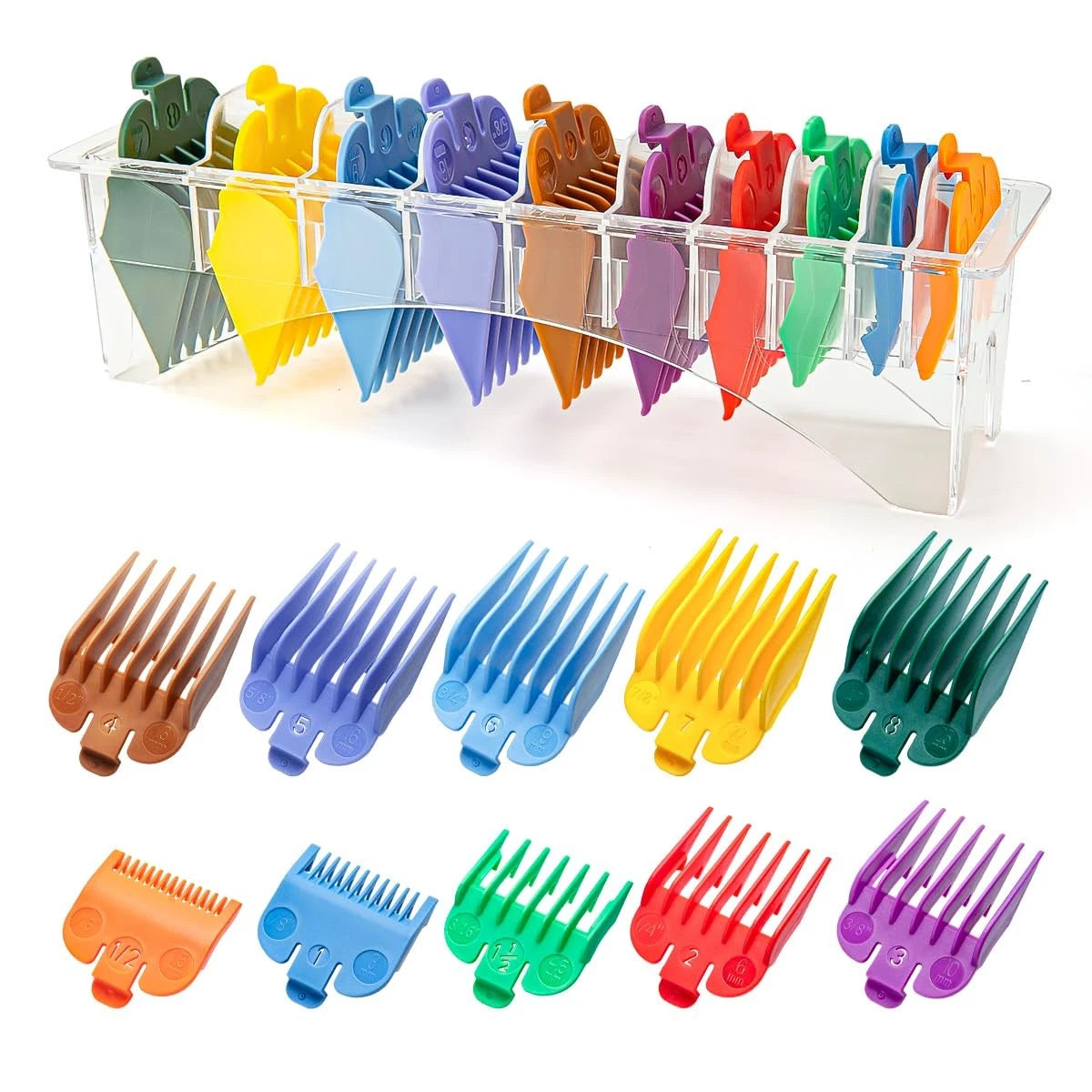 10 Professional Hair Clipper Guards Cutting Guides Compatible 10PCS, 10pcs