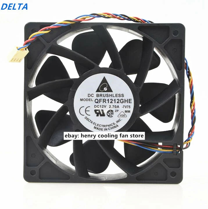 Delta QFR1212GHE DC 12V 2.70A 120*120*38mm 210CFM 4pin For Server Cooling Fan