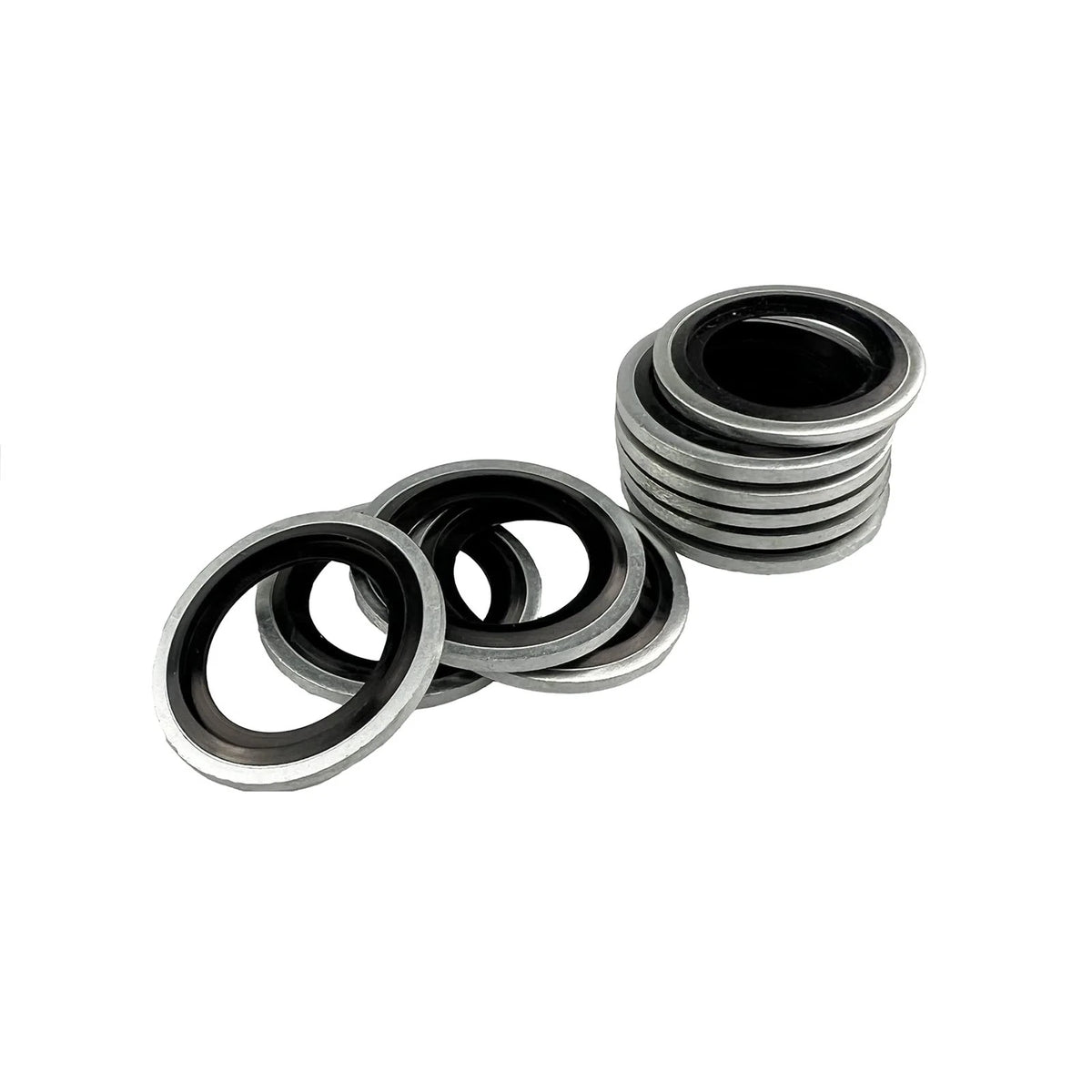 150Pcs Automotive Self-Centered Bonded Seal Gasket 6mm to 24mm, Silver