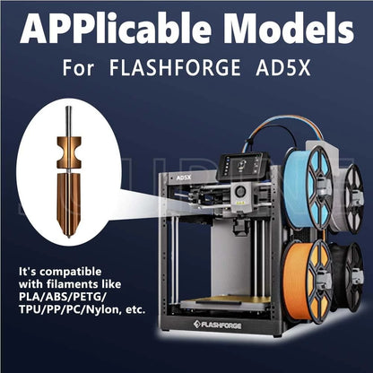 Upgraded 0.4MM Hotend Kit for Flashforge AD5X Nozzle, All Metal 3s...