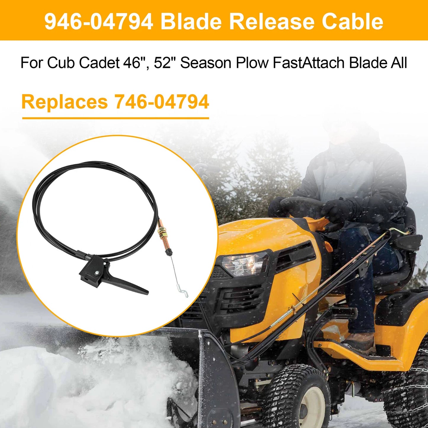 946-04794 Blade Release Cable For 46 & 52 Season Plow, FastAttach Blade Systems