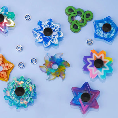 NiArt Fidget Spinner Toy DIY 24 Black Cap Bearings, Bearings Only