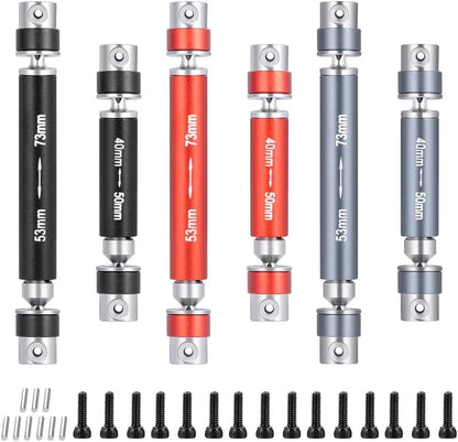 RCLIONS Steel RC Center Drive Shaft 40+53mm Driveshaft for 1/24th Silver