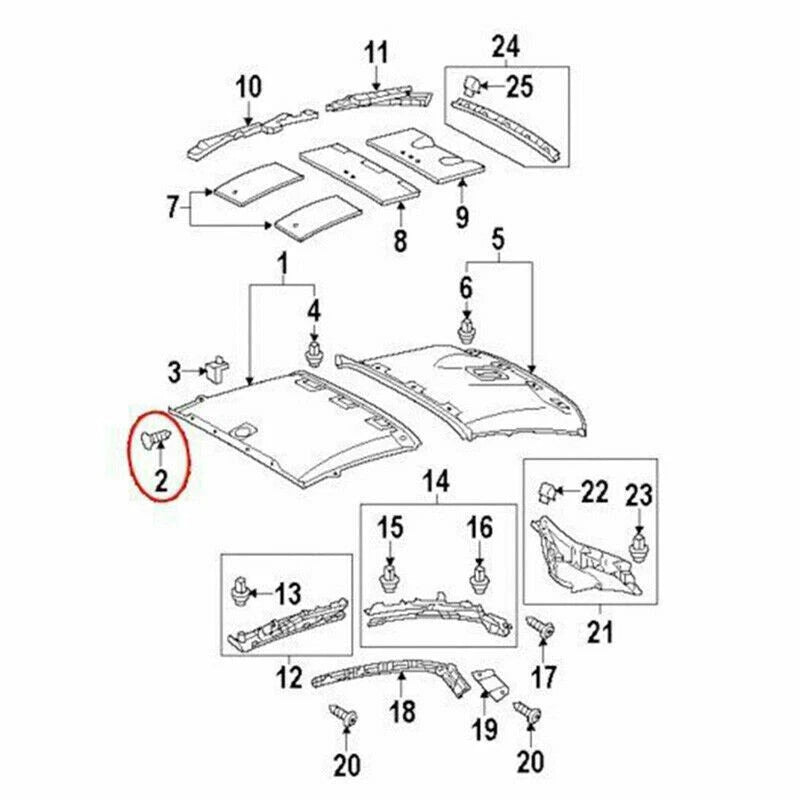20*Roof Headliner Clip Trim Panel Retainer Nylon Fastener For Toyota 63399-26050