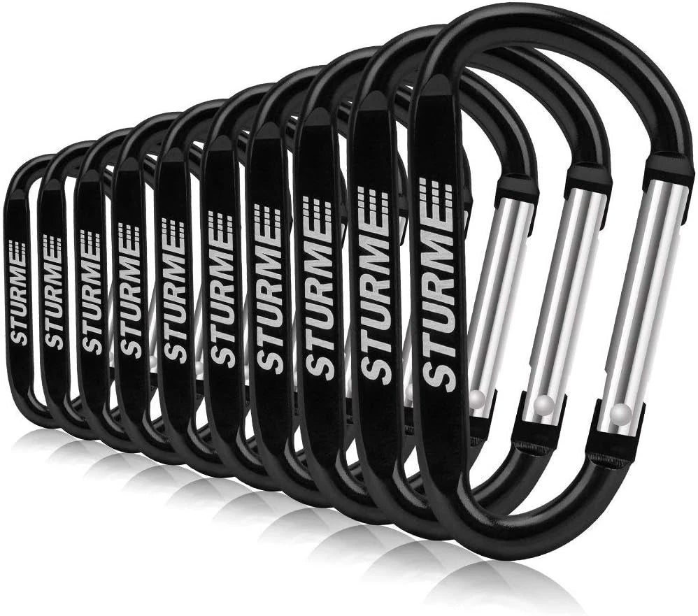 20pcs 2.7" Carabiner Clip Durable Carabeaner Hooks 2.7'', Black