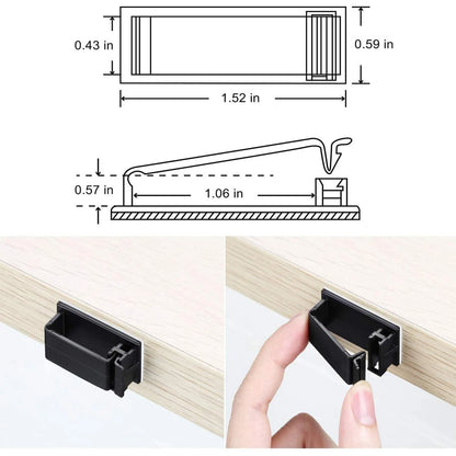 50Pcs Self Adhesive Cable Management 1.52’’ x 0.59’’ x 0.57’’, Black