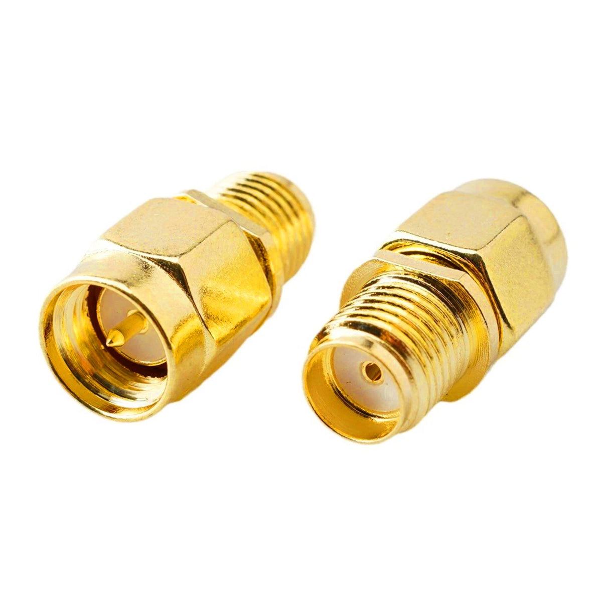 2pcs SMA Female Jack to SMA Male Plug Coax Cable Connector Replacement