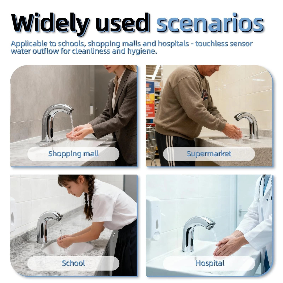 Nereusfwater Faucet Sensor Replacement Kit Compatible with Sloan Black