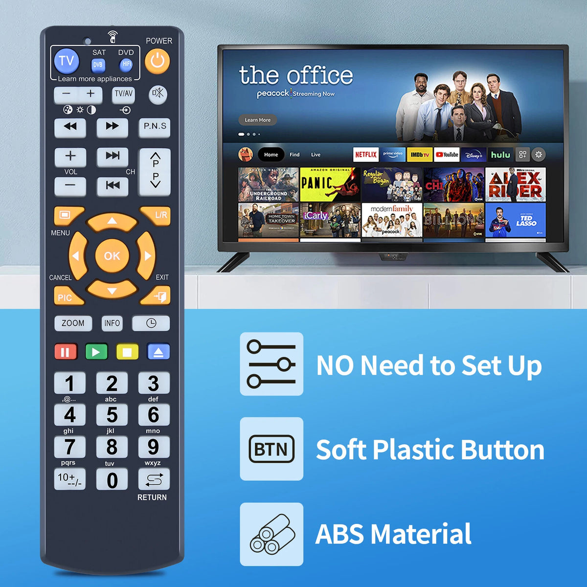 Universal Learning Remote Control L336 For TV VCR CBL DVD SAT STR-TV CD VCD HIFI
