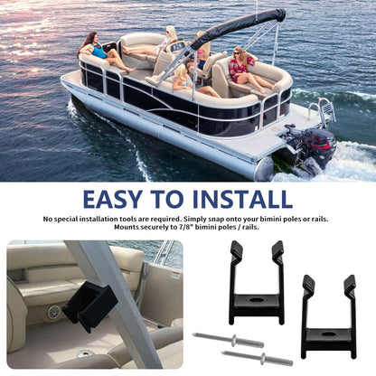 Hasanbar Pontoon Top Bimini Clips for Boats, Hardware 1-1/4 Black
