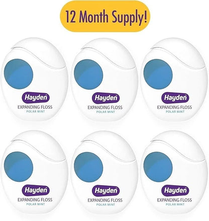 Hayden Enamel Care Dental Floss | for Sensitive Mouths | 90 Foot (Pack of 6)