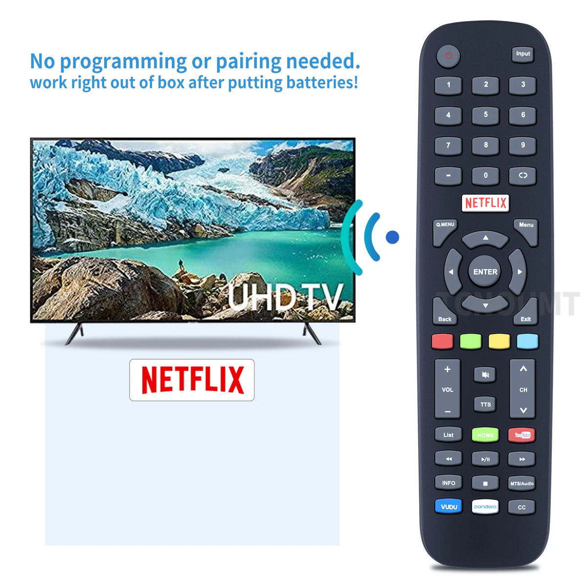 RM-C3327 Replace Remote Control fit for Polaroid TV 50T7U 55T7U 60T7U 49T7U