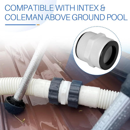 1.5" Pool Hose Adapter, Connector Compatible 1.5 inches, White