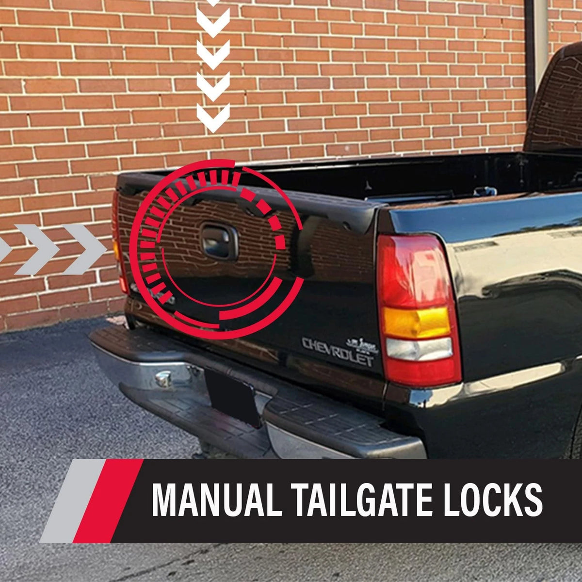 Pop & Lock – Manual Tailgate for Chevy Silverado and GMC Sierra, Black