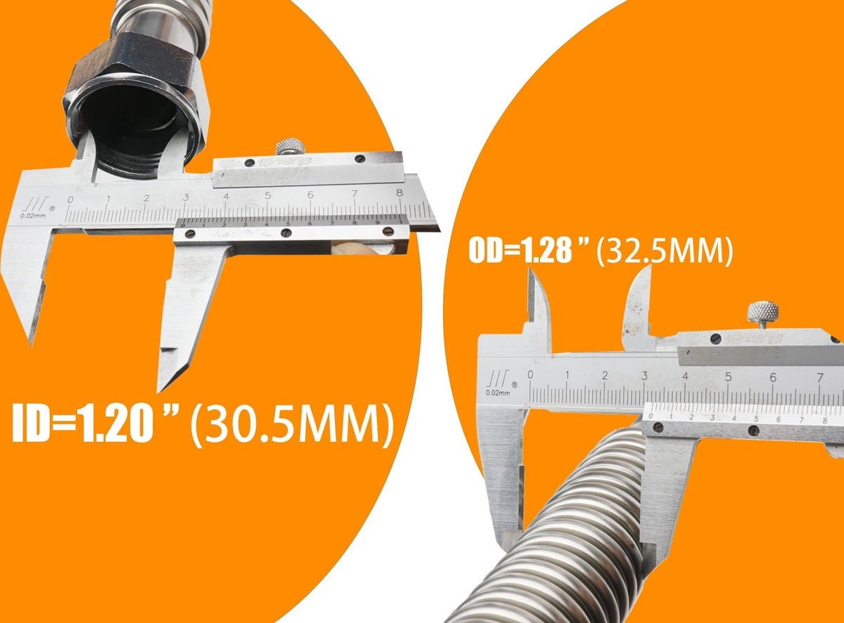 WHK 24-Inch Water Heater 1" FIP Flexible Hose 24 Inch, Stainless Steel