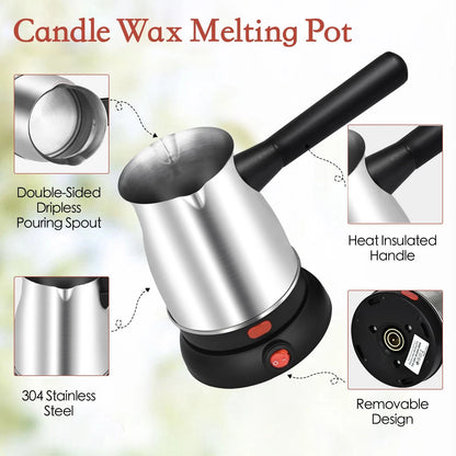 TOKPELA Wax Melter for Candle Making, Stainless Steel Electric Large, Silver