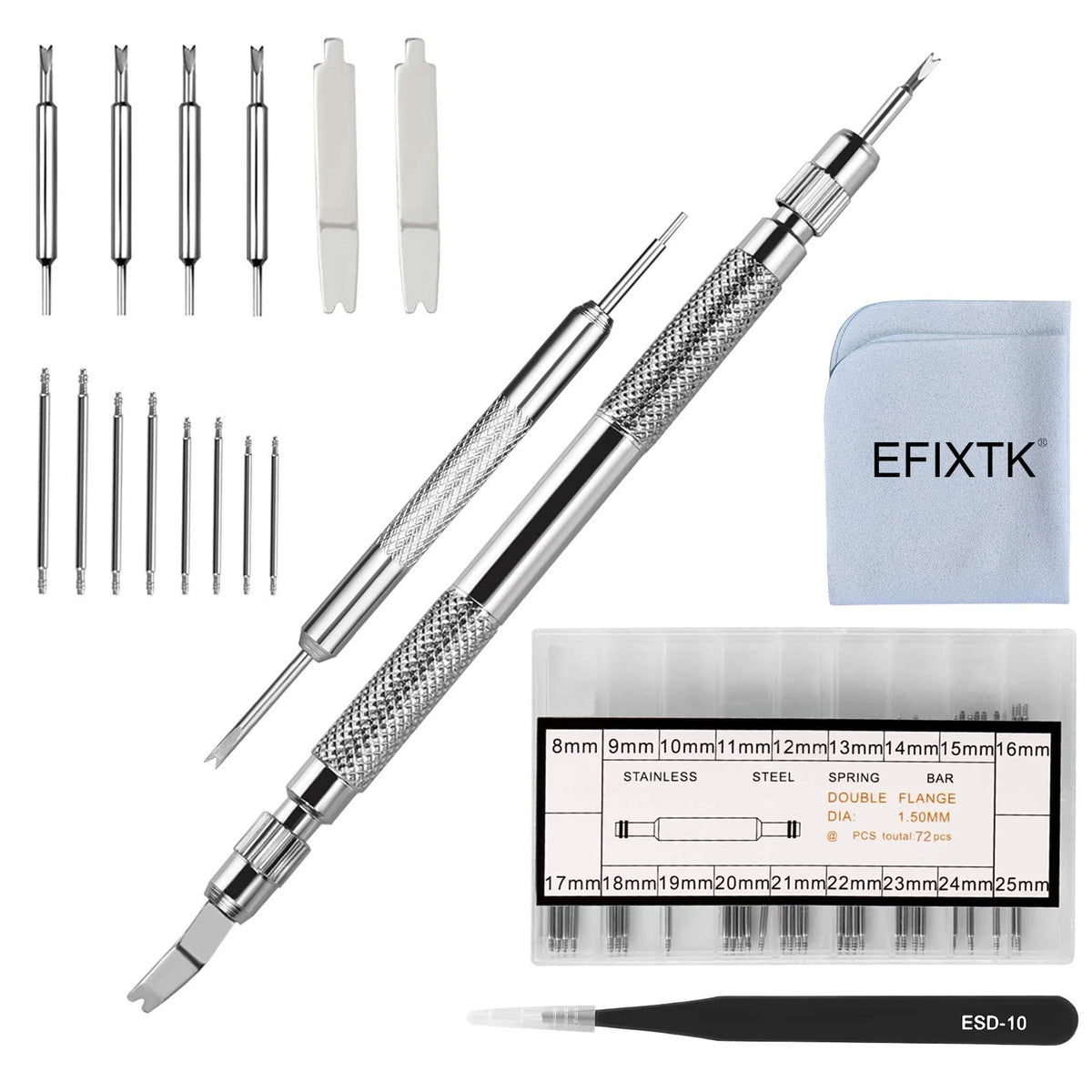 EFIXTK Spring Bar Tool Set with Extra 6 Tips Pins for Watch Wrist Bands...