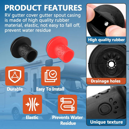 Foycow 8 Pcs RV Gutter Spout Caps - Guards Protect Cover from...
