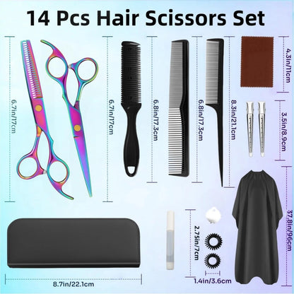 Hair Cutting Scissors Set, Professional Haircut Kit with Cutting...