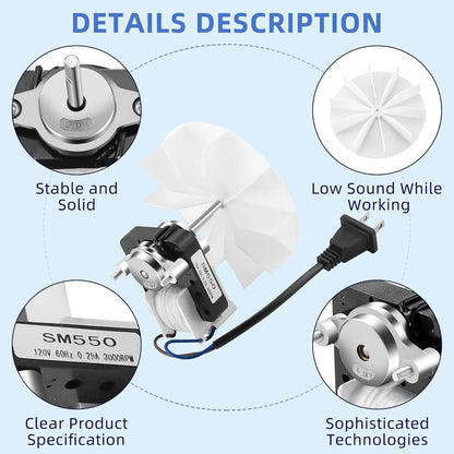 AMI PARTS Universal Bathroom Vent Fan Motor Kit SM550 Electric Motors Fit...