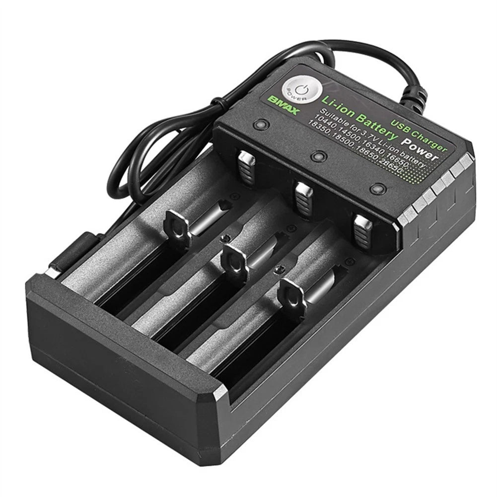 Two-Color Charging Indicator USB DC 5V 3-Slot Lithium Battery Charger Portable