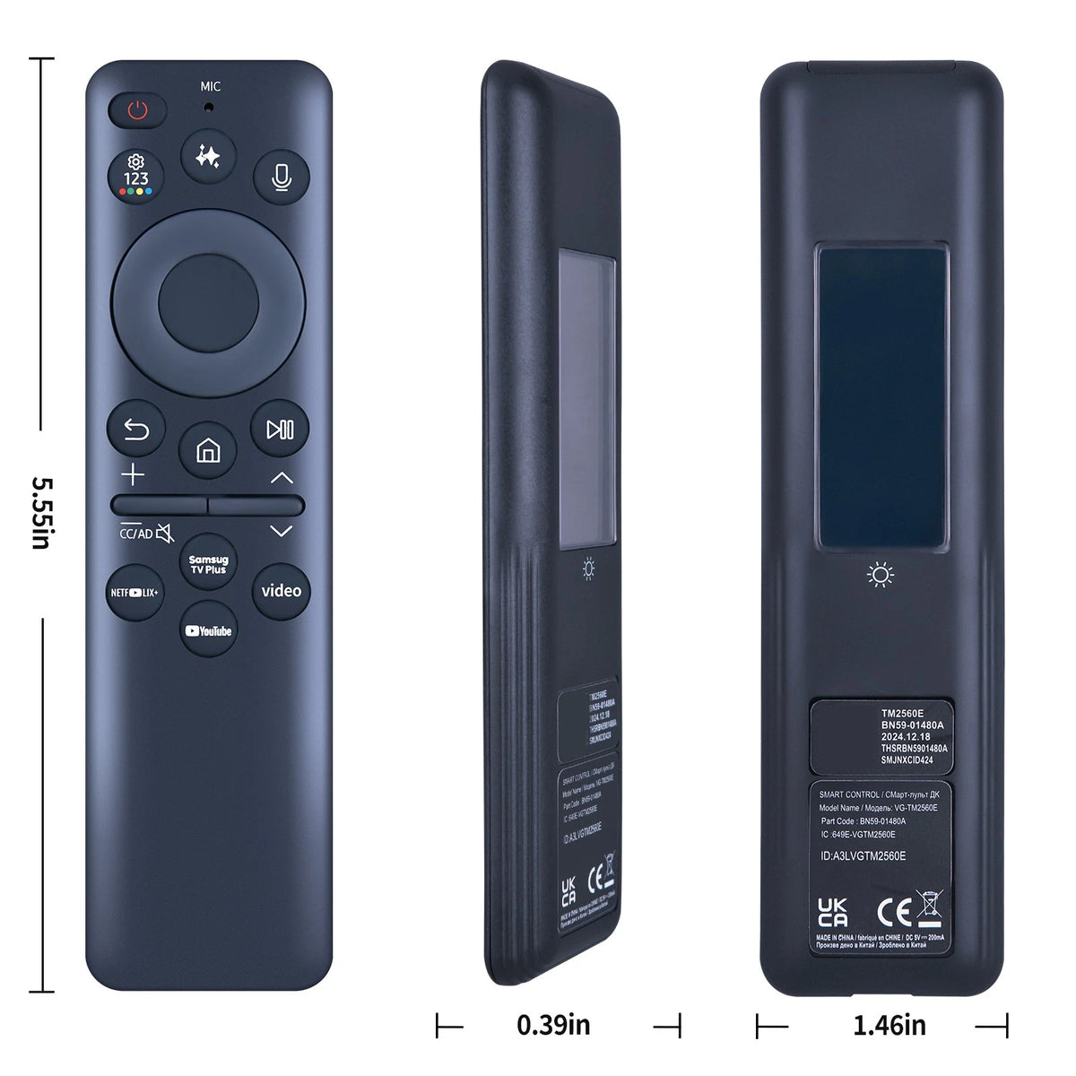 BN59-01480A Solar Cell Voice Remote Control For Samsung QLED Smart TV