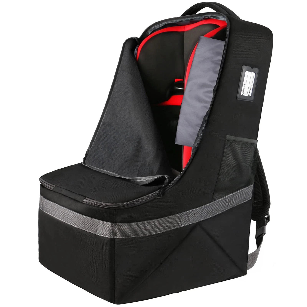 YOREPEK Padded Car Seat Travel Bag Backpack 28x18x18 Inch (Pack of 1), Black