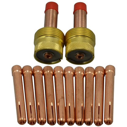 RIVERWELD TIG Gas Lens Collet Bodies Jumbo Large Diameter 1/8" 3.2mm, Golden