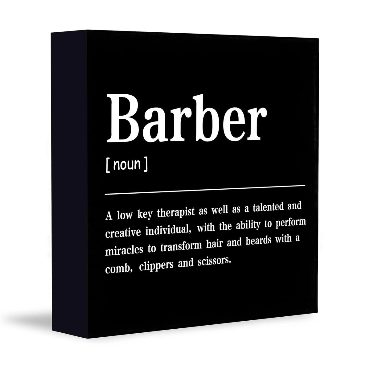 CUANFDDSF Barbershop Hair Salon Decor Wooden Box 5 x 5 inches, Barber - 1