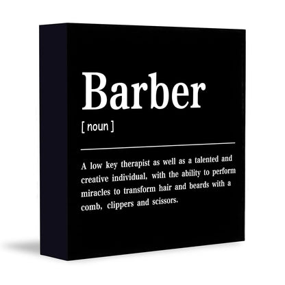 CUANFDDSF Barbershop Hair Salon Decor Wooden Box 5 x 5 inches, Barber - 1