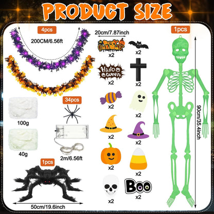 Suncalla Halloween Golf Cart Decoration Kit-Halloween Car multicolor