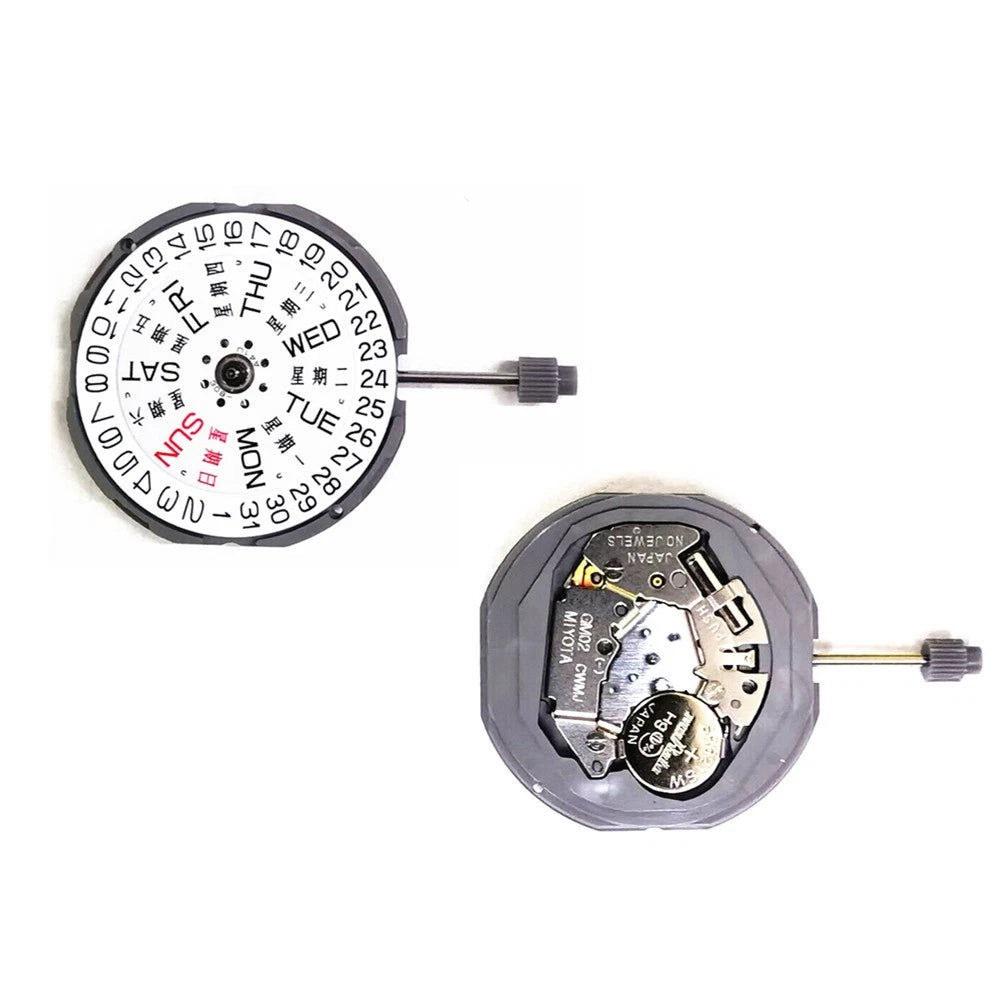 3 Hands Date @ 3 Metal Quartz Watch Movement With Stem For Miyota GM02 GM00