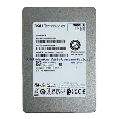 For Dell 26WJ0 PE8110 960GB U.2 PCIe Gen4 4.0 NVMe RI TLC 2.5 SSD High quality