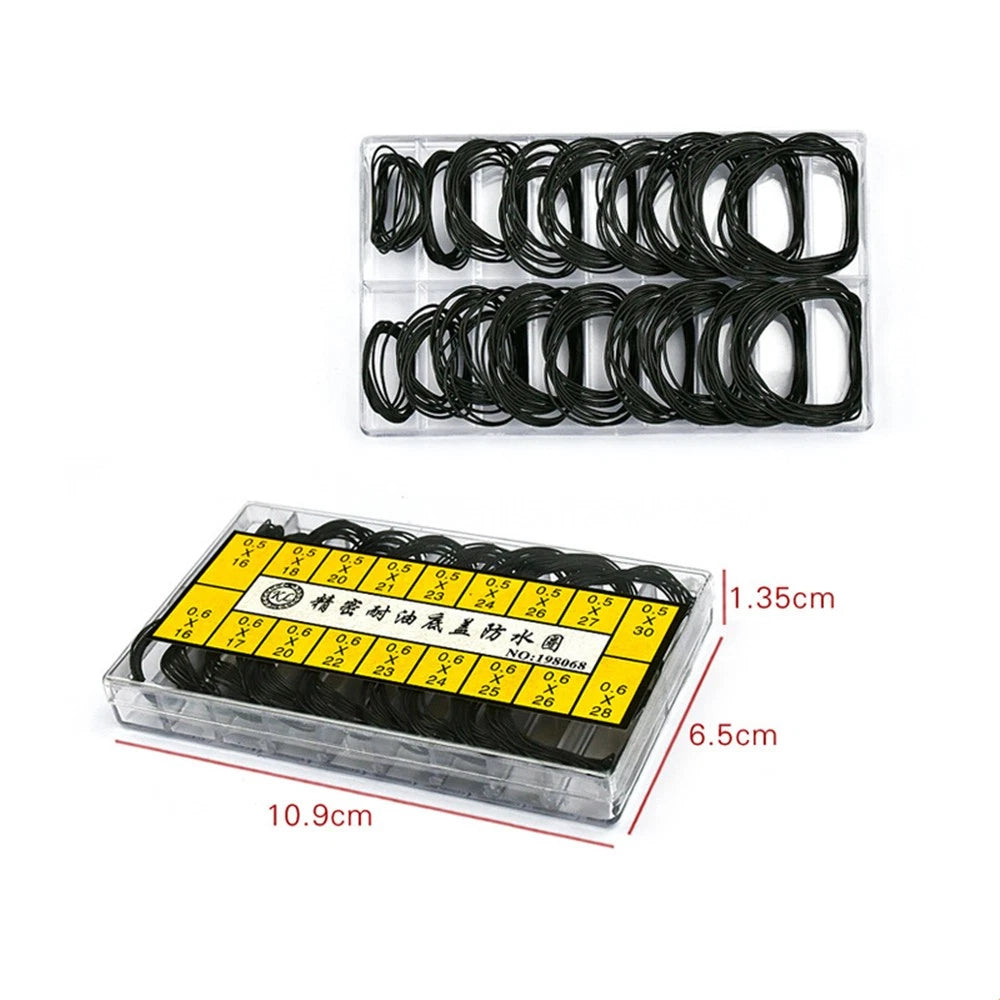 200Pcs Replacement Rubber 0.5mm 0.6mm O-ring watch washer waterproof Washer B