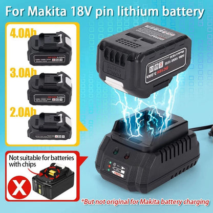 Plug Charger For Makita 18V 21V Lithium Ion BL1415 BL1815 BL1830 BL1850 Pack