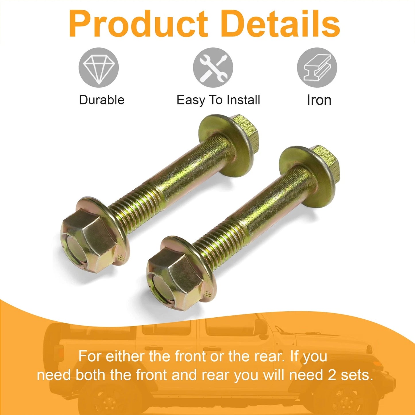 6104242AA, 6104718AA M12x1.50 Hex Bolt for Jeep Wrangler JL, JK & Gladiator JT