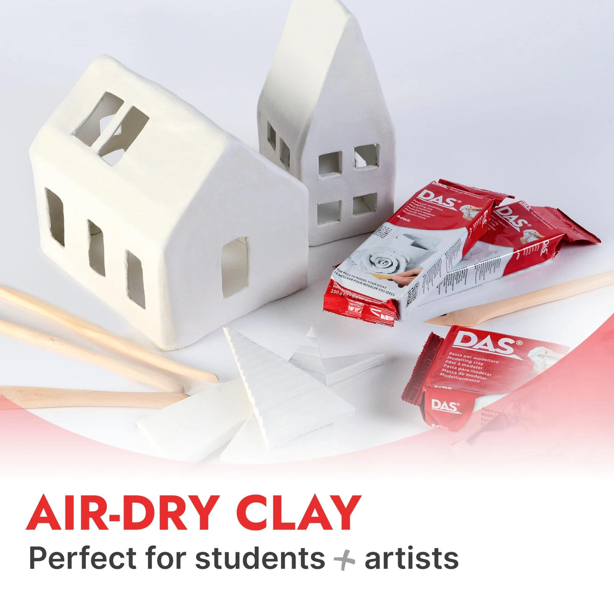 DAS Air-Hardening Modeling Clay, 2.2 Lb. Block, White Color Lb,