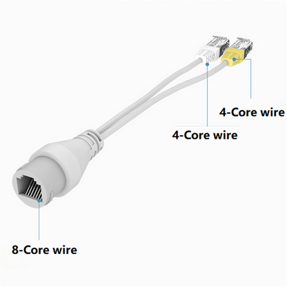 1Set POE Splitter 2-in-1 Network Cabling Connector Three-way RJ45 Connector