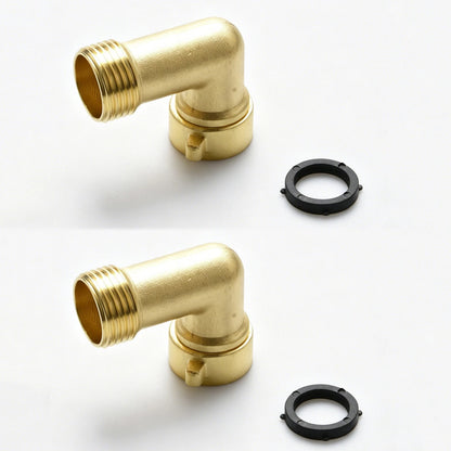 Brass 2pcs 90° Garden Hose Elbow Connector 3/4" Washers Outdoor RV Faucet Camper