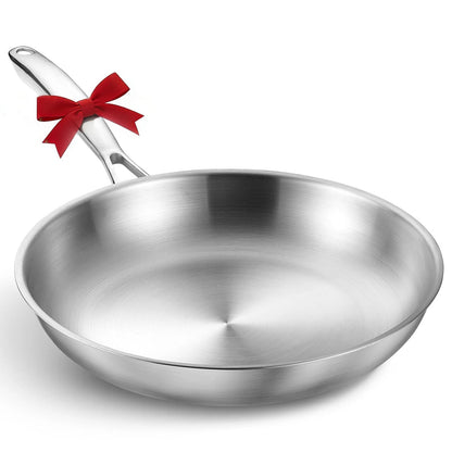 KOCH SYSTEME CS Stainless Steel Pan 8 Inch, Tri-Ply 8 Silver
