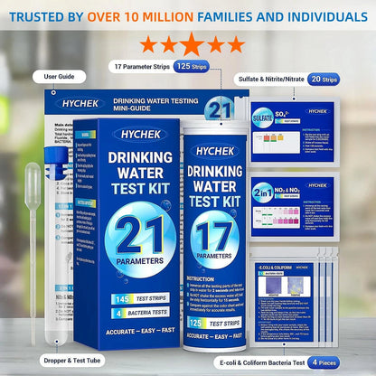 HYCHEK 21 in 1 Accurate Drinking Water Testing Kits, 145 Strips + 4 Bacteria...