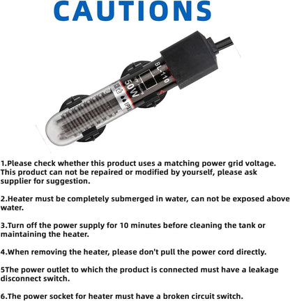 FREESEA Aquarium Fish Tank Heater: 25W/50W/100W/300W Small -25W, Black