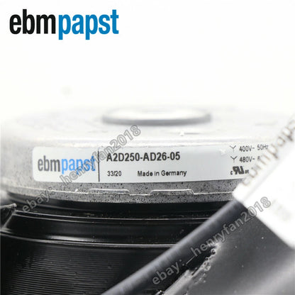 Replacement ebmpapst W2D250-ED26-12 400/480VAC 0.26/0.32A Servo Motor Fan