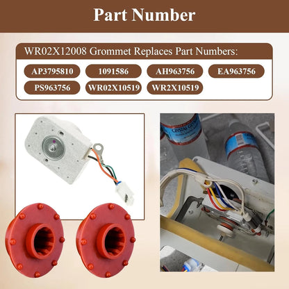 2 Pcs WR02X12008 Refrigerator Evaporator Fan Motor Grommet, 2 WR02X10540...