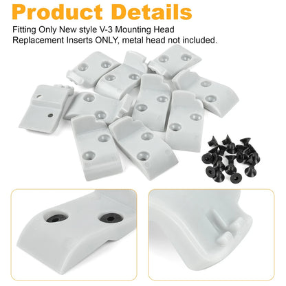 10x Leverless Mount Head Inserts Kit for CORGHI, Hunter TCX Tire Changer Gray