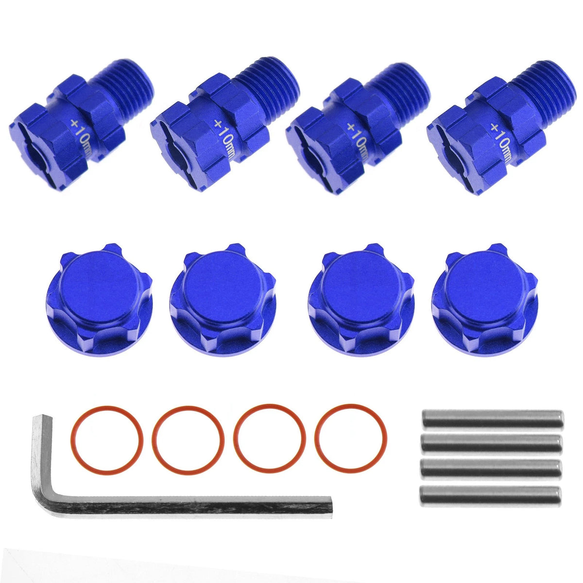 4x Blue 14mm to 17mm Wheel Hex Hub Adapter For Senton 4X4 AR102678 (blue)