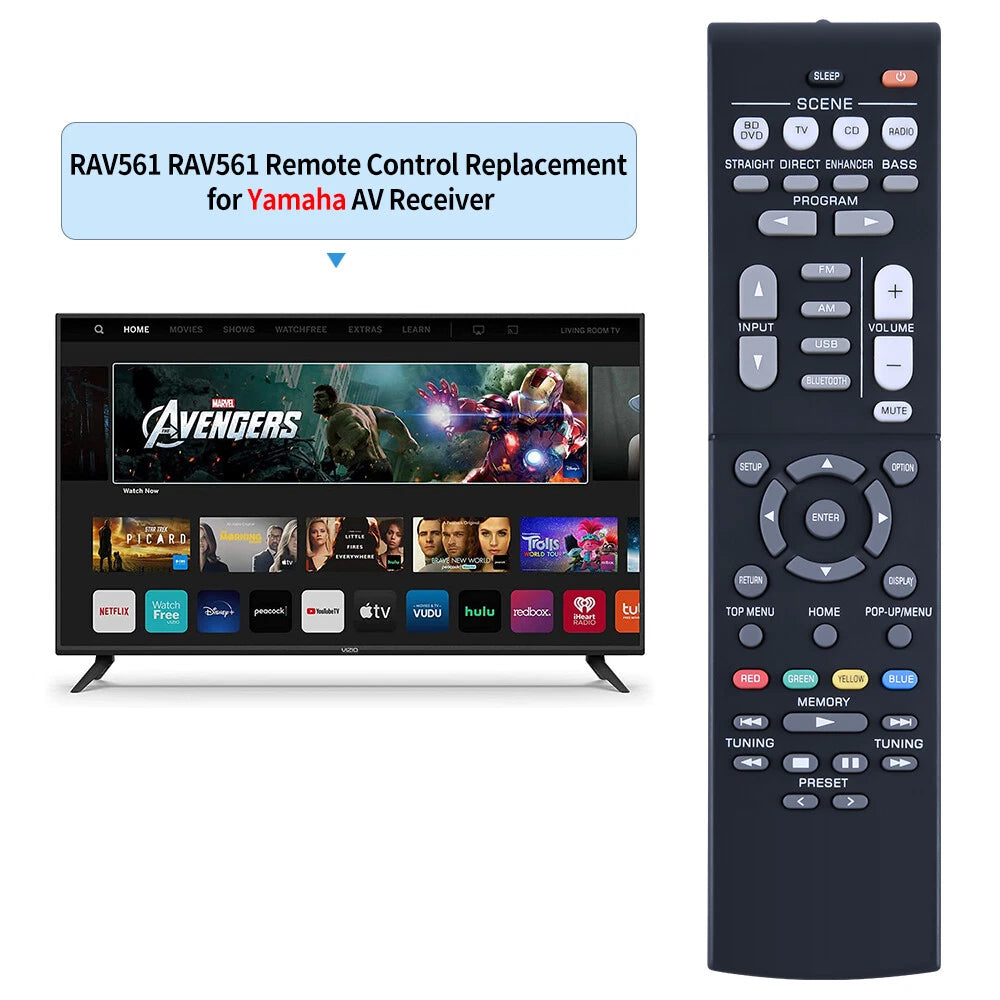 RAV561 ZZ43210 Remote Control For Yamaha AV Receiver RX-V385 HTR-3072 RXV385