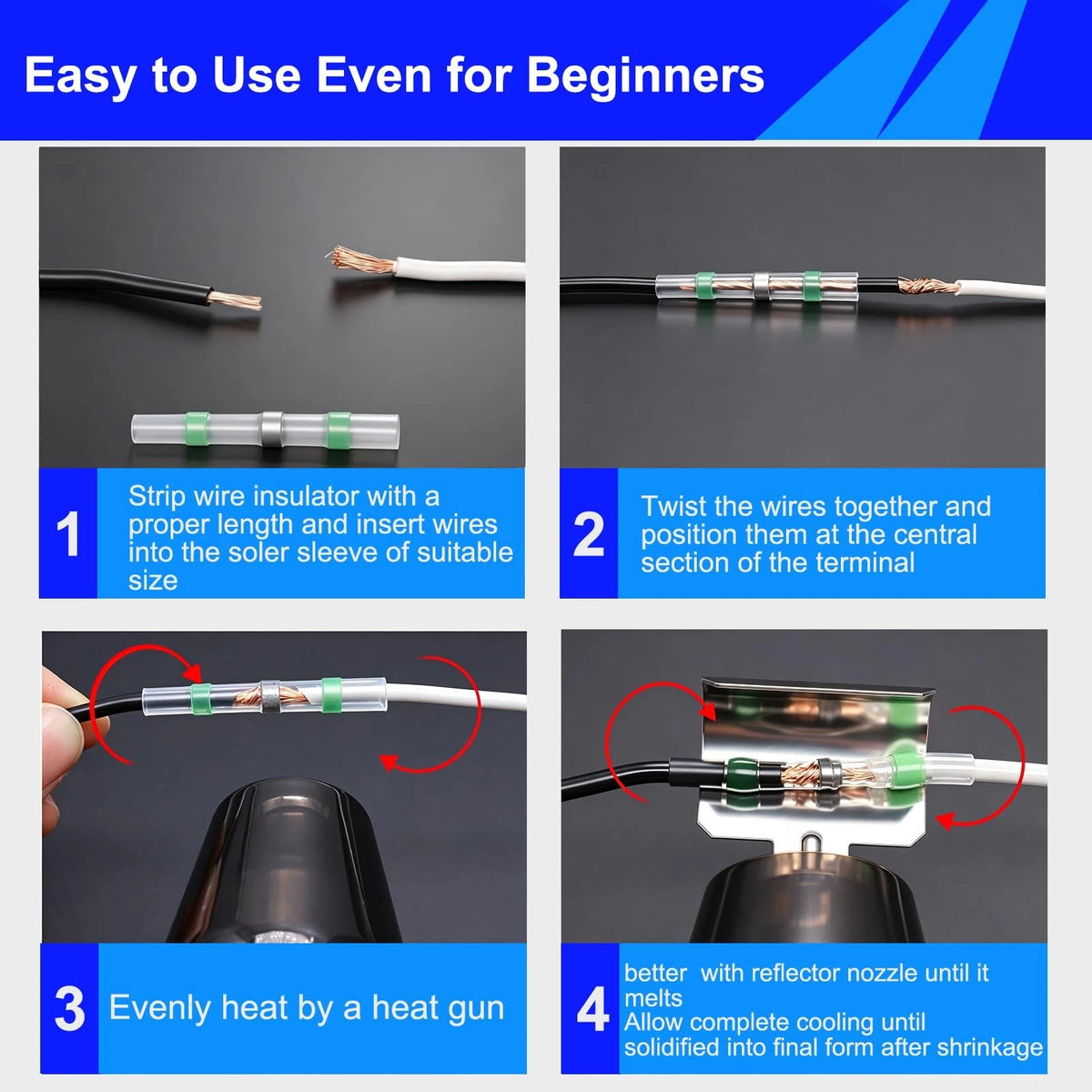532PCS Heat Shrink Solder Seal Wire Connectors Kit with Mini Gun,