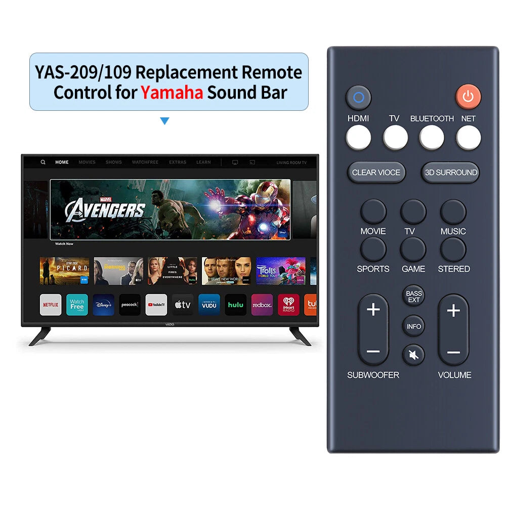 YAS-209 YAS-109 Remote Control For Yamaha Soundbar ATS1090 ATS2090 YAS1080