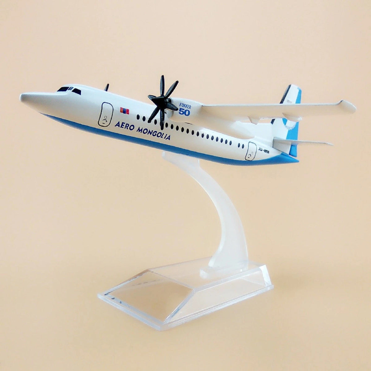 1/400 Scale Aircraft Mongolia Fokker 50 FK-50 Alloy Plane Model Display Gift g